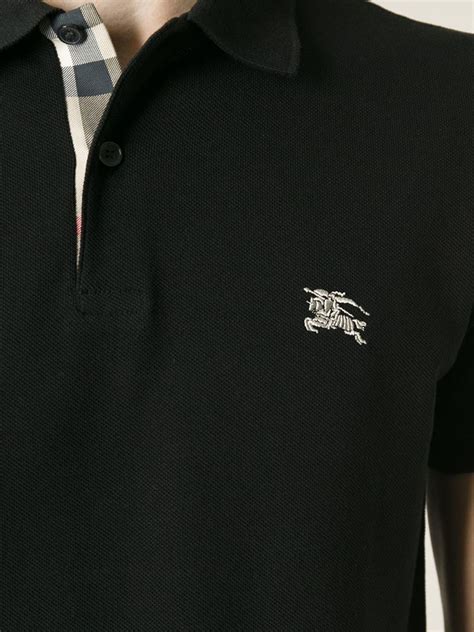 burberry logo long sleeve embroidery|Burberry Polo Shirts for Men .